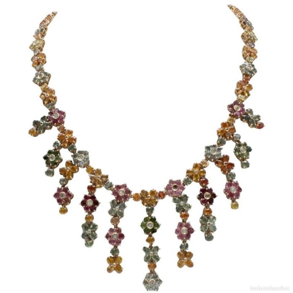 Joyeria: Collar de oro con diamantes y zafiros - Foto 1