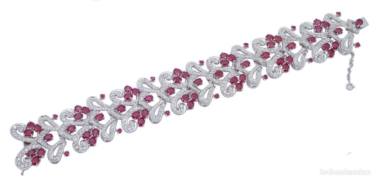Joyeria: Pulsera de rub&iacute;es, diamantes y oro blanco - Foto 5