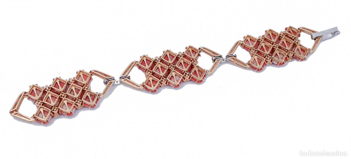 Joyeria: Pulsera de coral, diamantes, oro blanco y rosa - Foto 5