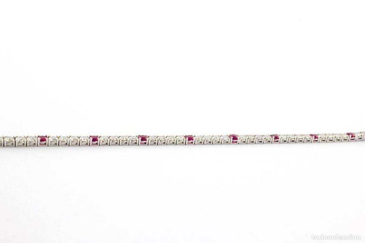 Joyeria: Pulsera de tenis de oro blanco con rub&iacute; y diamantes - Foto 11