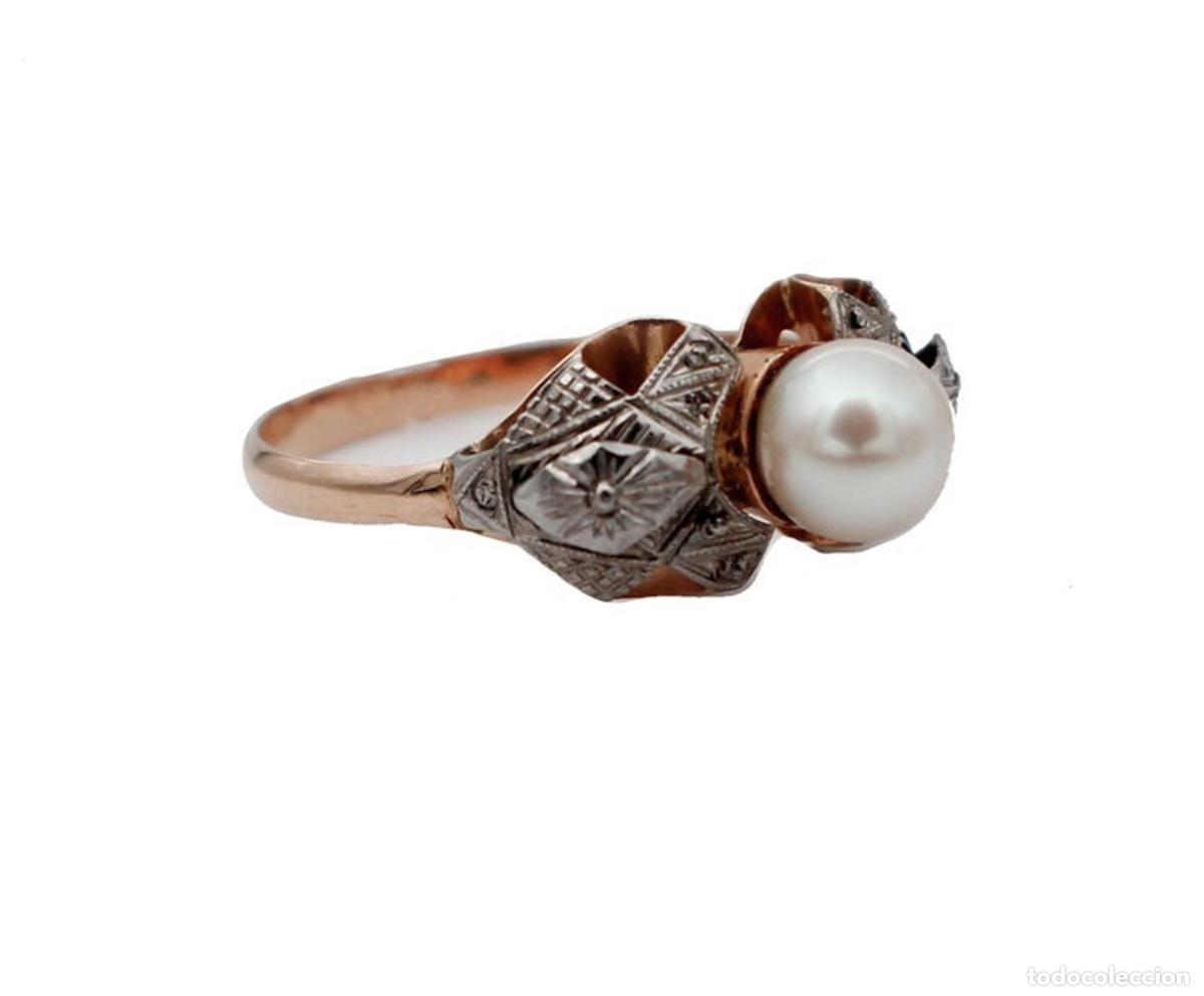 Joyeria: Anillo de perla, oro blanco y rosa - Foto 7