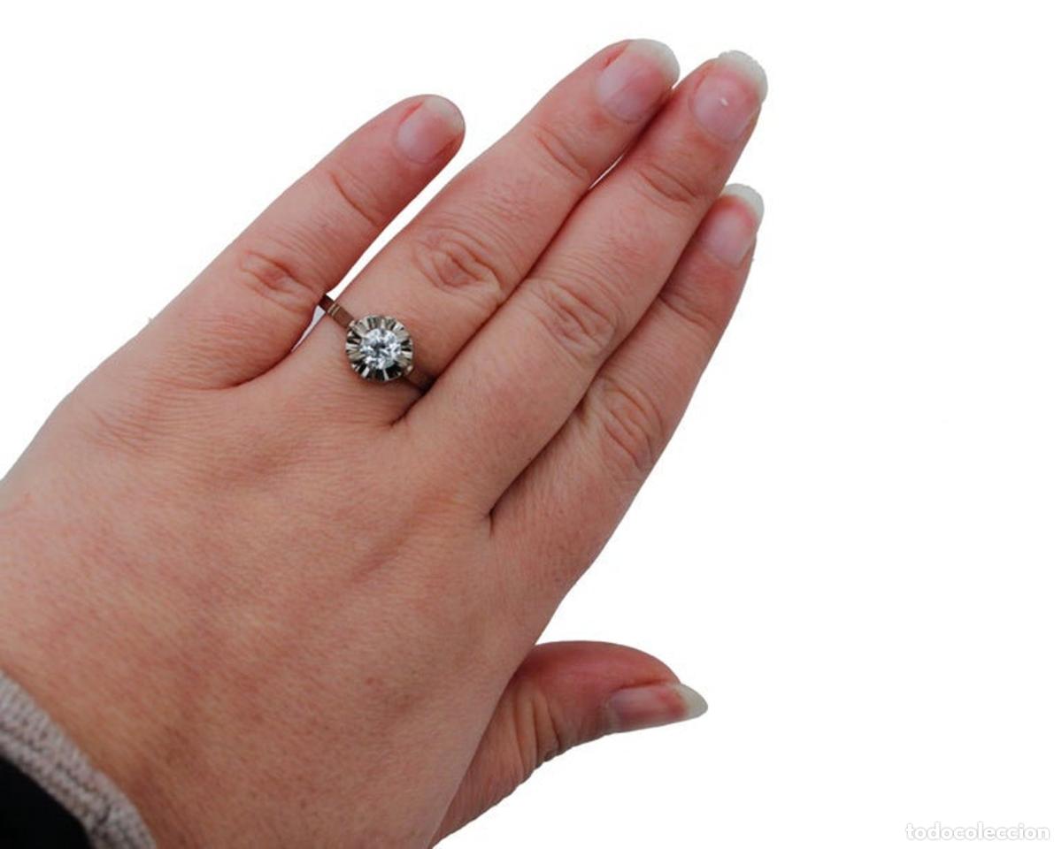 Joyeria: Anillo de oro blanco de 18 quilates con diamantes - Foto 8
