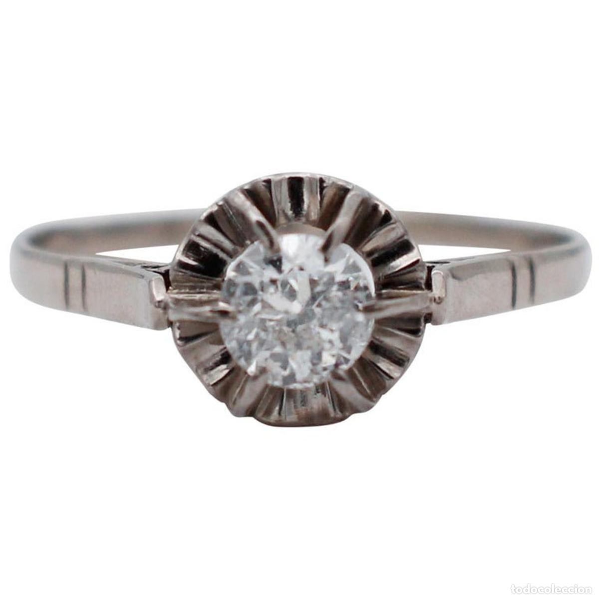Joyeria: Anillo de oro blanco de 18 quilates con diamantes - Foto 1