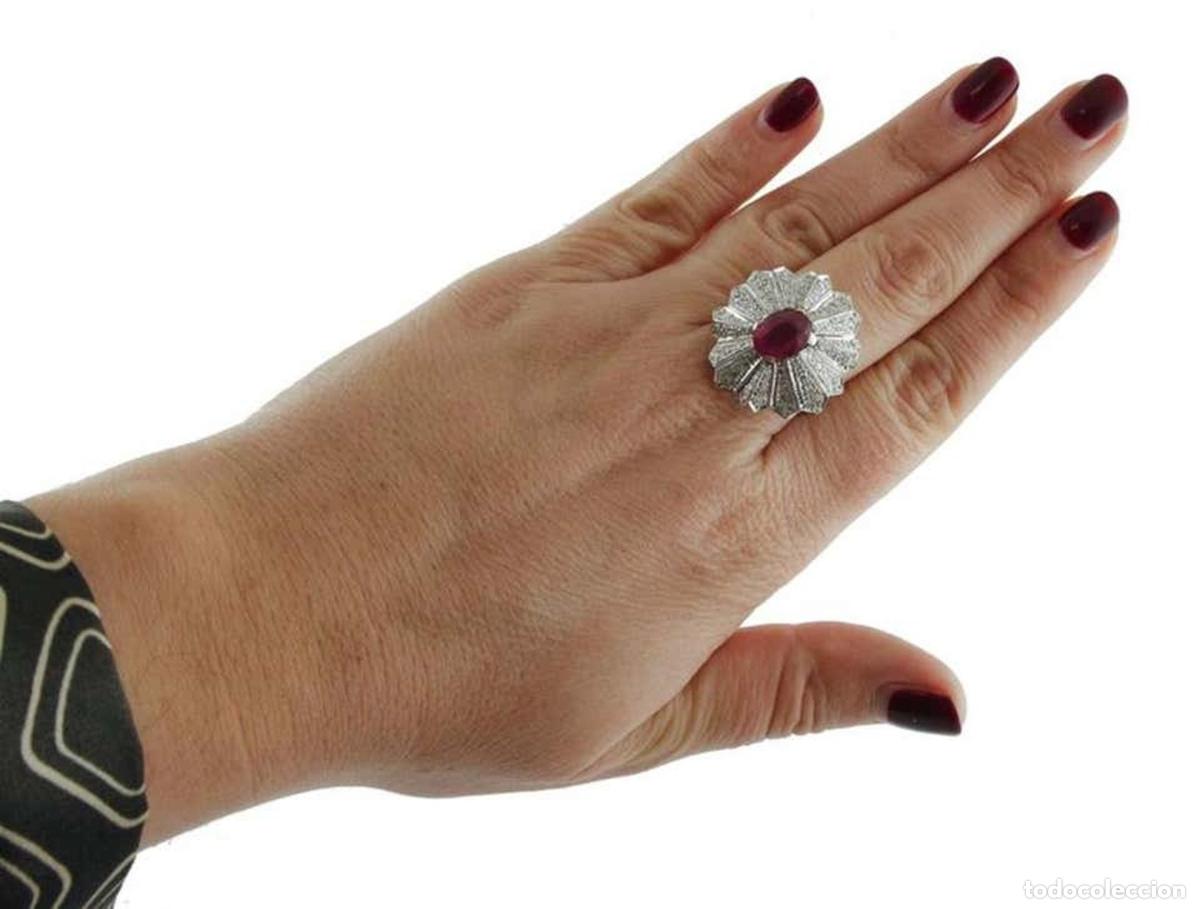 Joyeria: Anillo de oro, diamante y rub&iacute; con c&uacute;pula - Foto 11