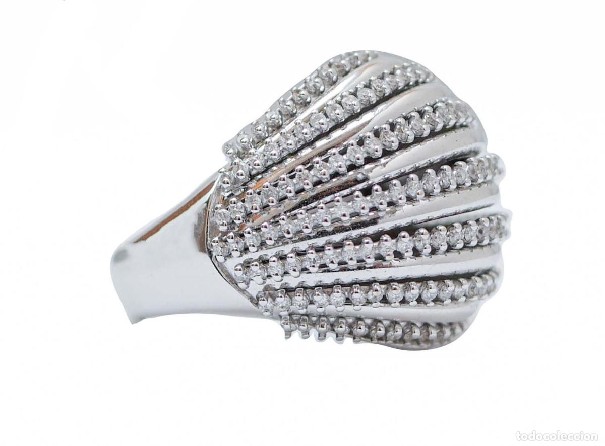 Joyeria: Anillo de oro blanco de 18 quilates con diamantes - Foto 6