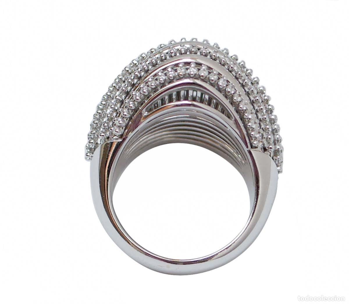 Joyeria: Anillo de oro blanco de 18 quilates con diamantes - Foto 9