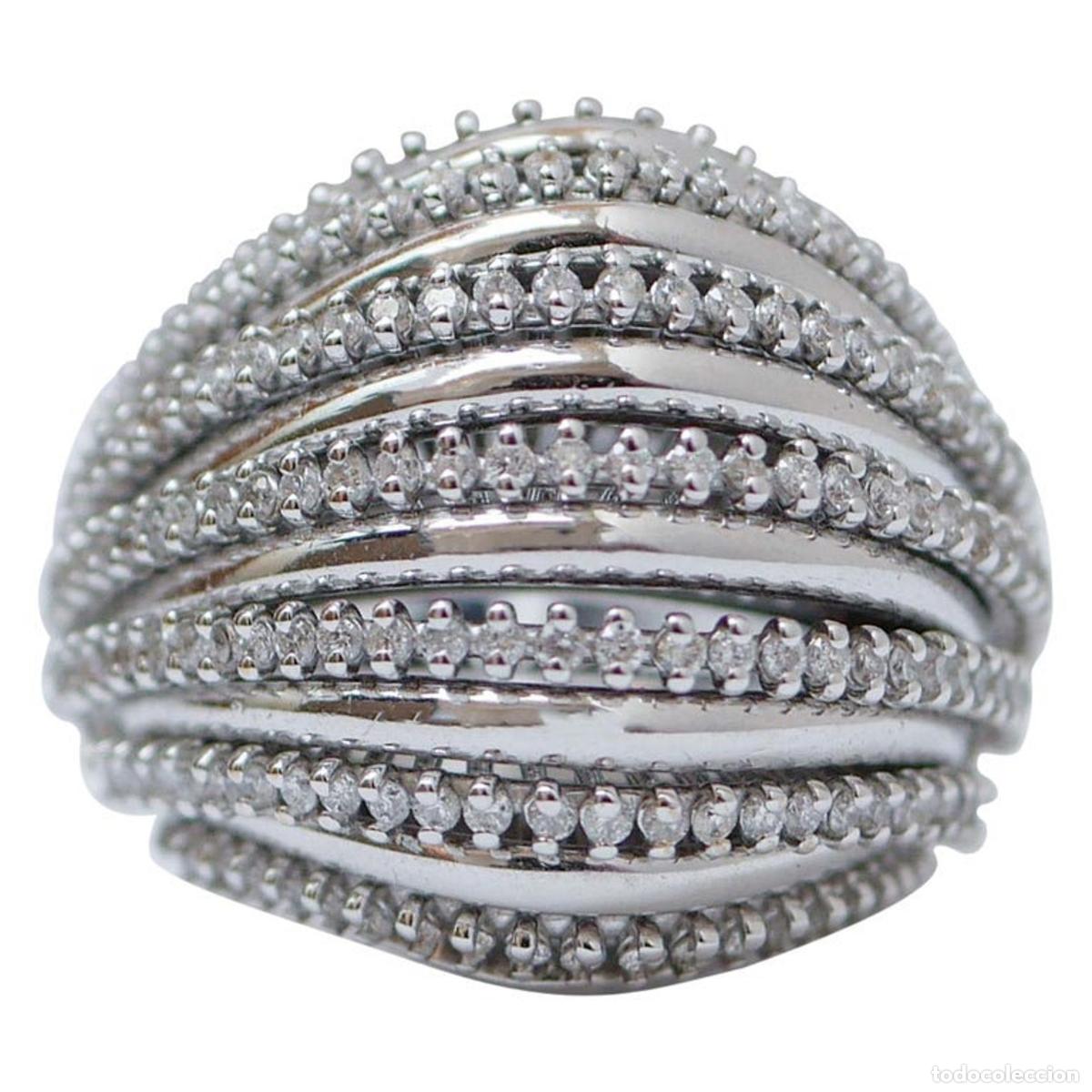 Joyeria: Anillo de oro blanco de 18 quilates con diamantes - Foto 1