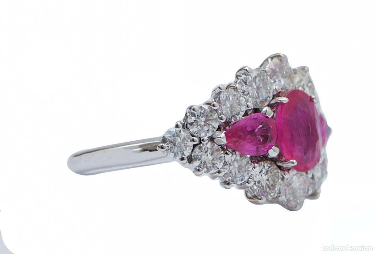 Joyeria: Anillo de oro blanco con rub&iacute;es y diamantes - Foto 6