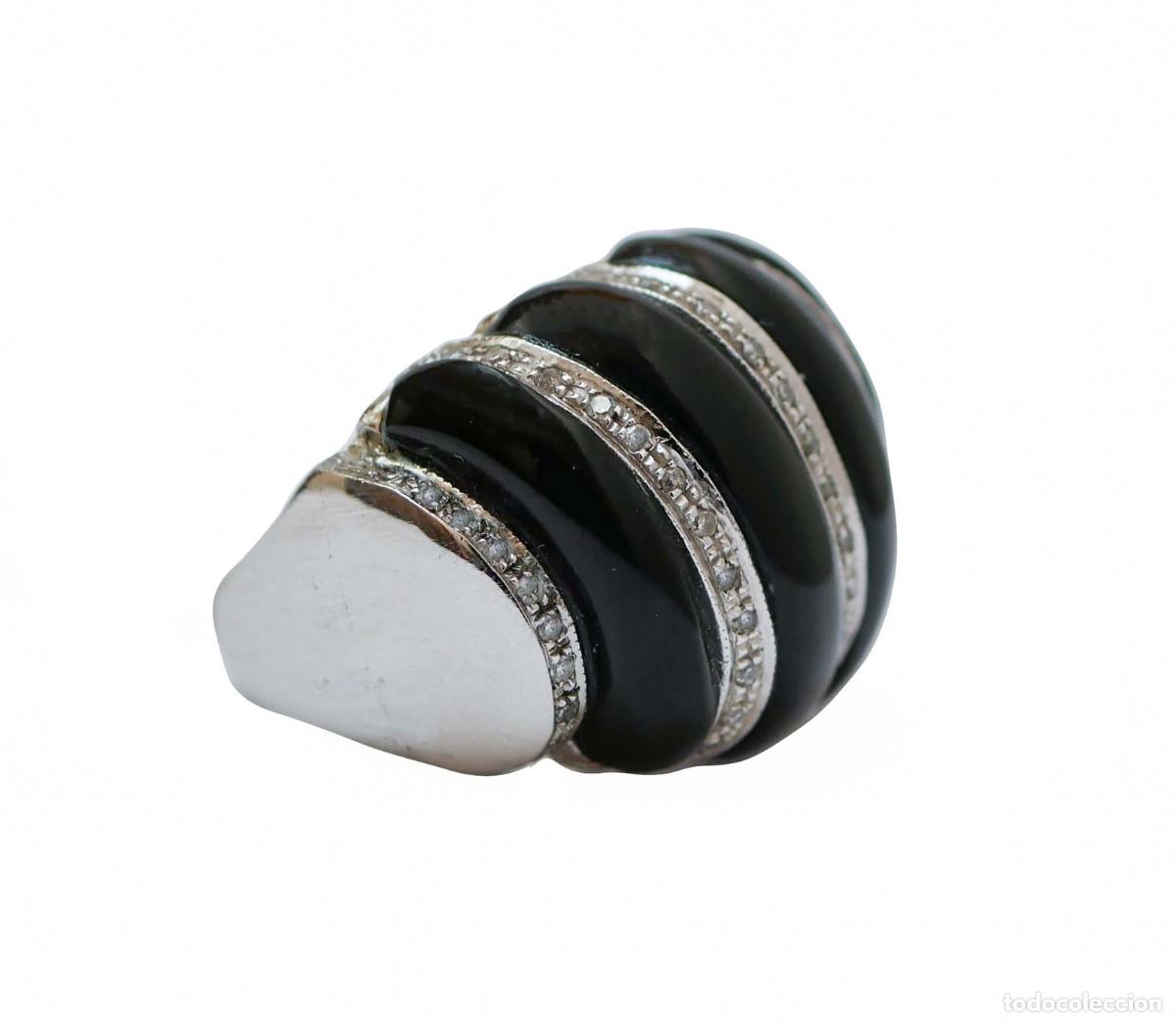 Joyeria: Anillo de oro blanco con &oacute;nix, diamantes y c&uacute;pula - Foto 7