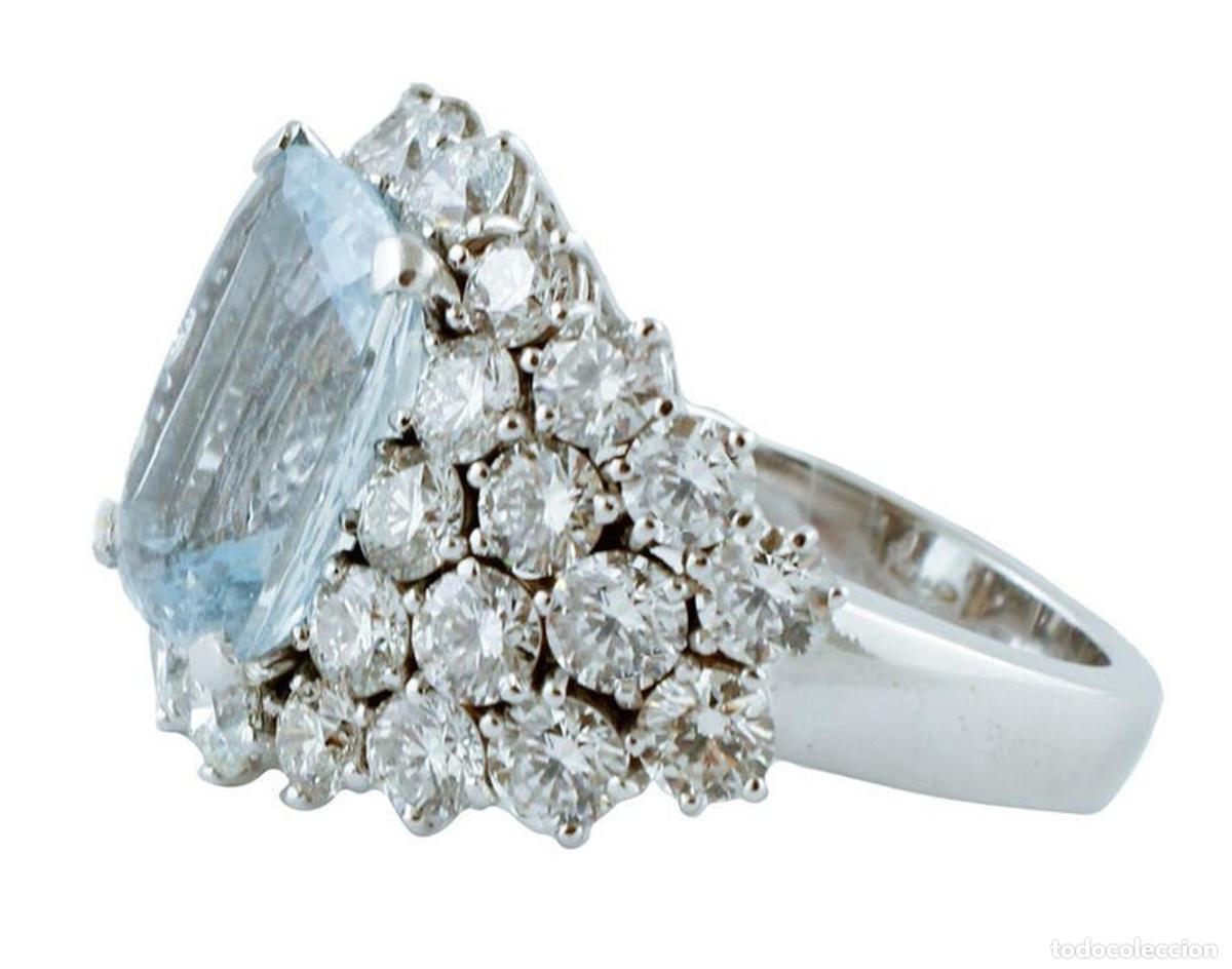 Joyeria: Anillo de aguamarina de y diamantes - Foto 6