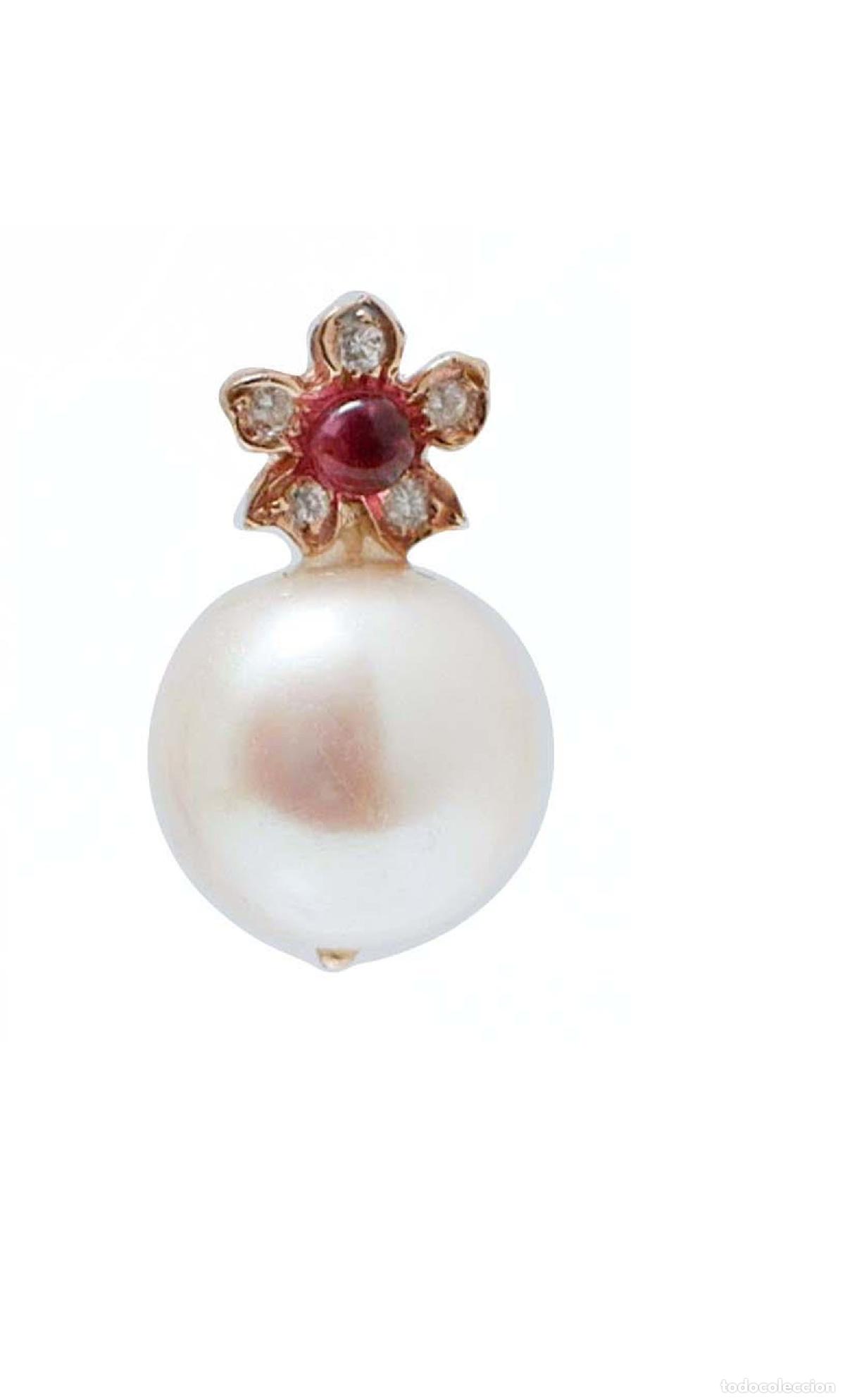 Joyeria: Pendientes de perlas, rub&iacute;es, diamantes y oro rosa - Foto 6