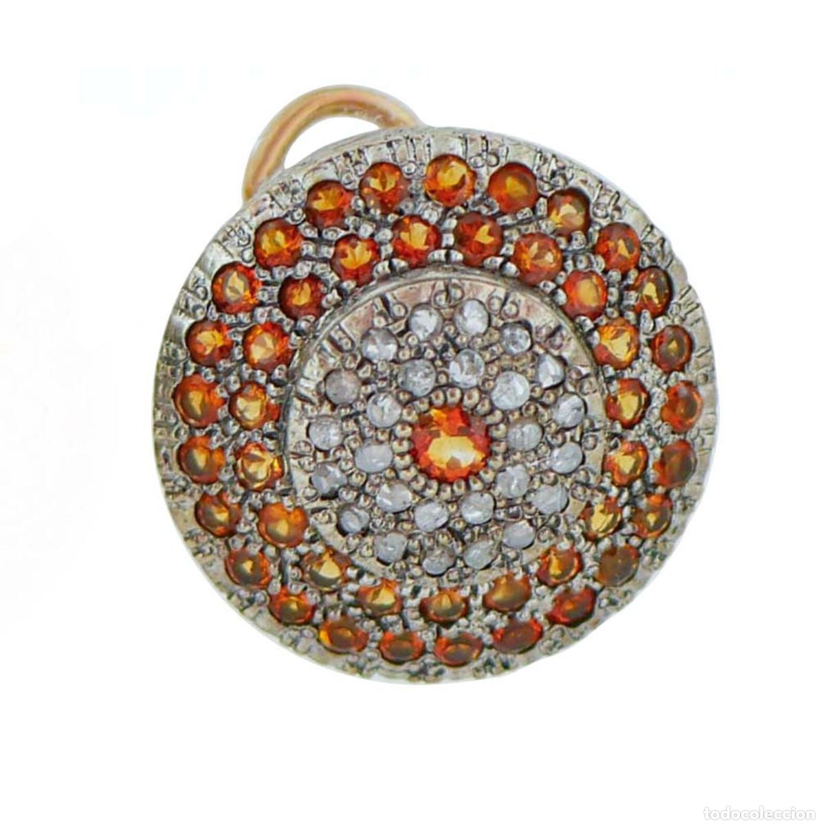 Joyeria: Pendientes de topacios, diamantes, oro rosa y plata - Foto 6