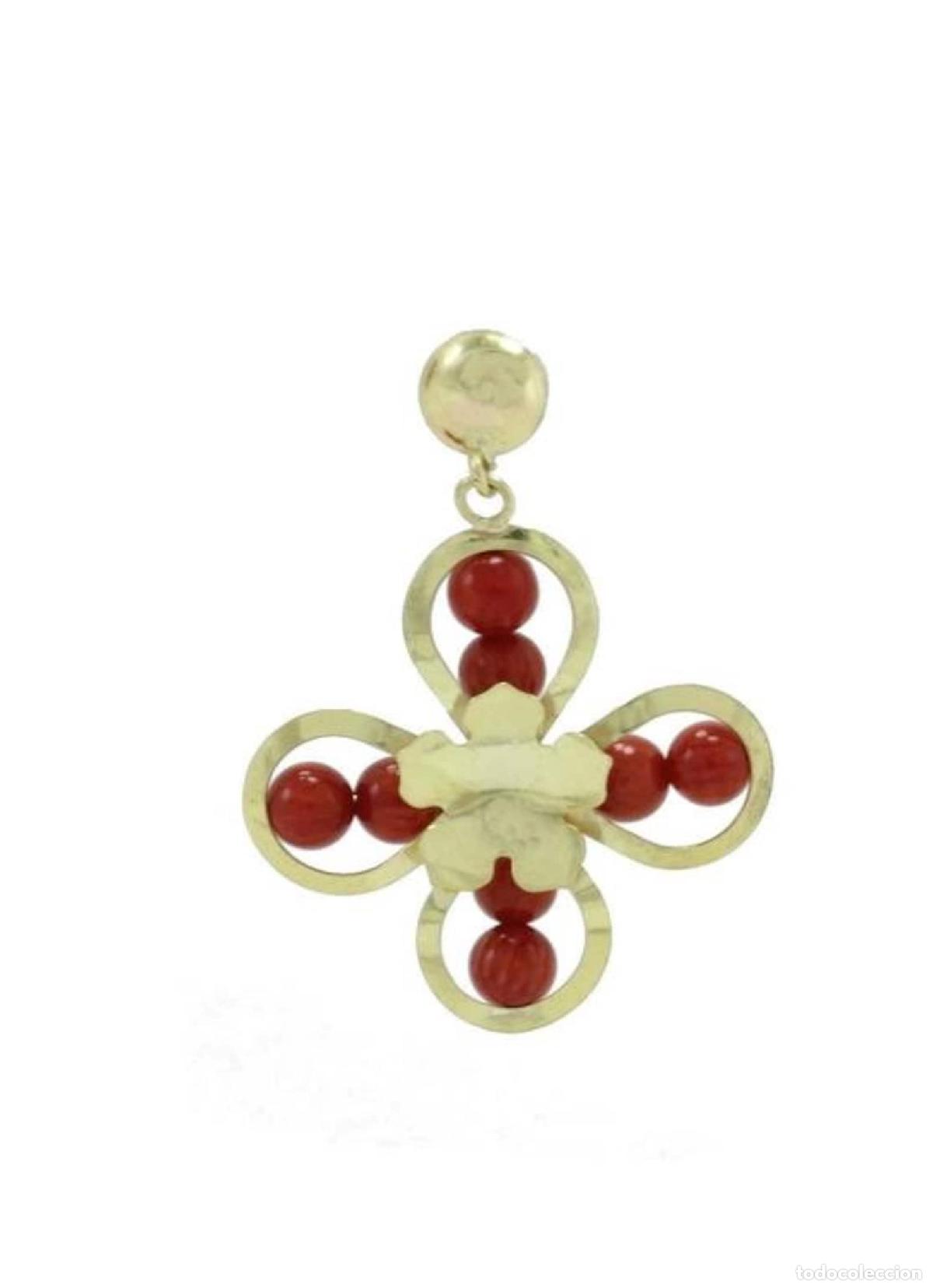 Joyeria: Pendientes de flores de oro antiguo - Foto 2