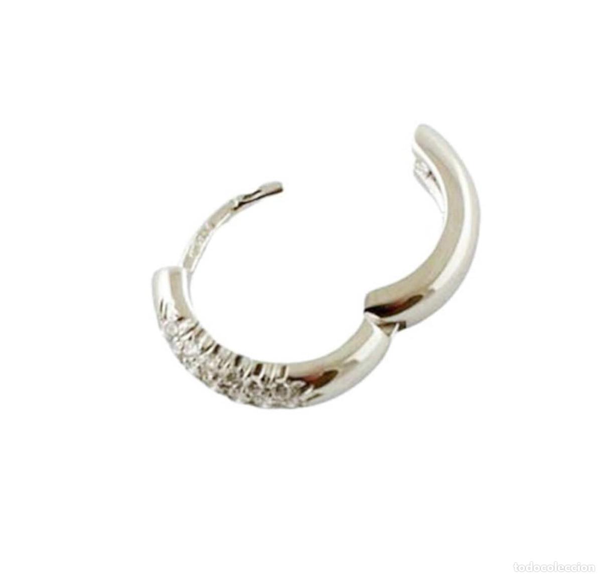 Joyeria: Pendientes de aro con diamantes en oro blanco de 18 quilates - Foto 10