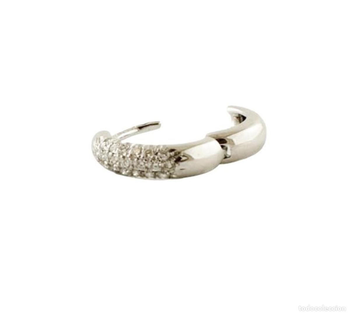 Joyeria: Pendientes de aro con diamantes en oro blanco de 18 quilates - Foto 11