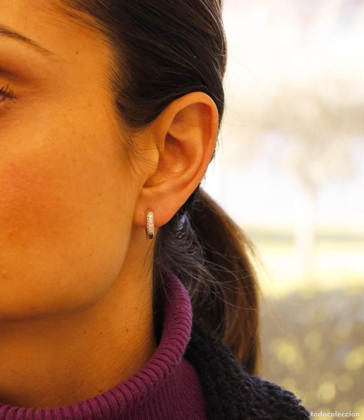 Joyeria: Pendientes de aro con diamantes en oro blanco de 18 quilates - Foto 13