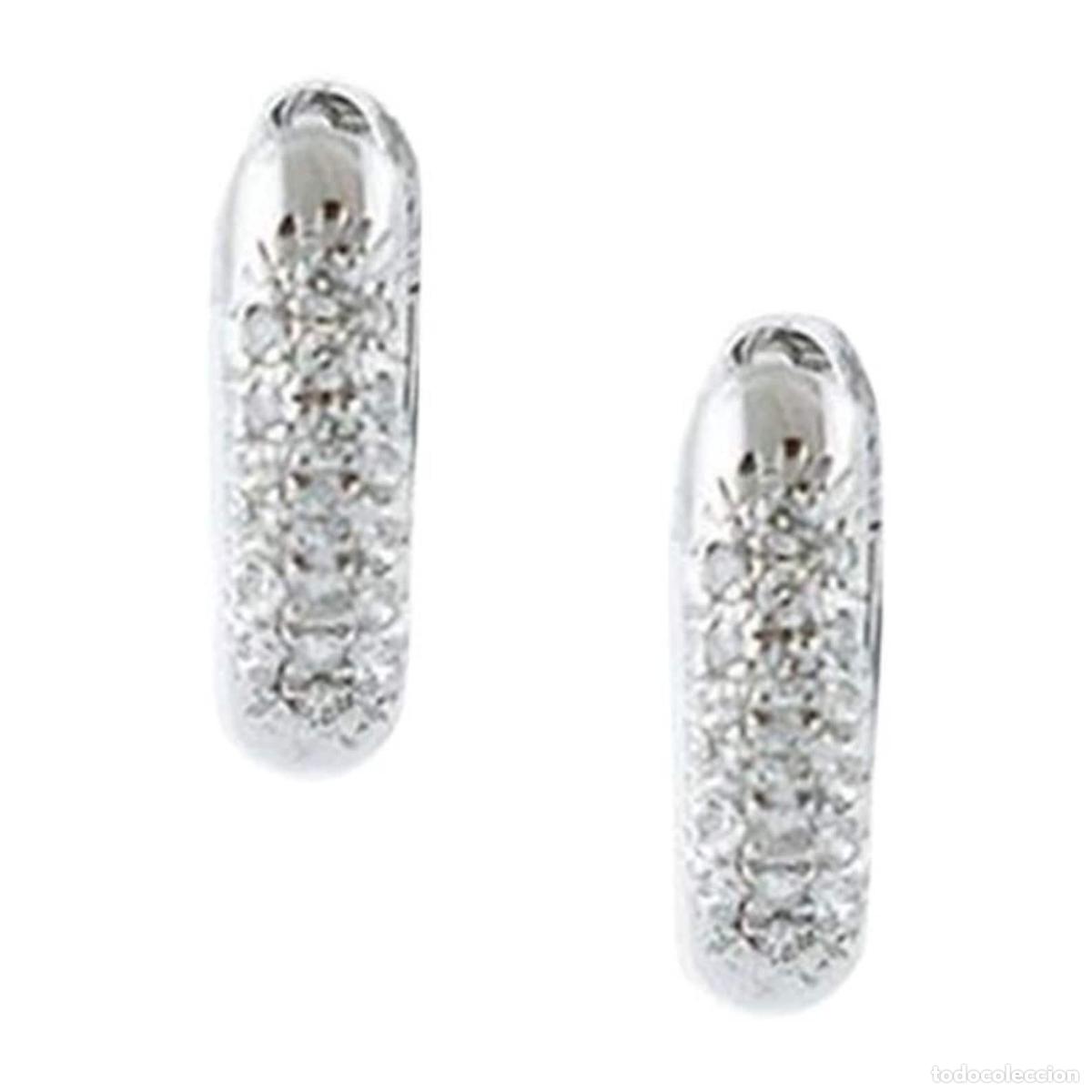 Joyeria: Pendientes de aro con diamantes en oro blanco de 18 quilates - Foto 1