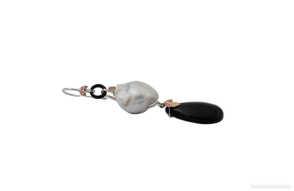 Joyeria: Pendientes colgantes con gotas de &oacute;nix y perlas barrocas - Foto 9