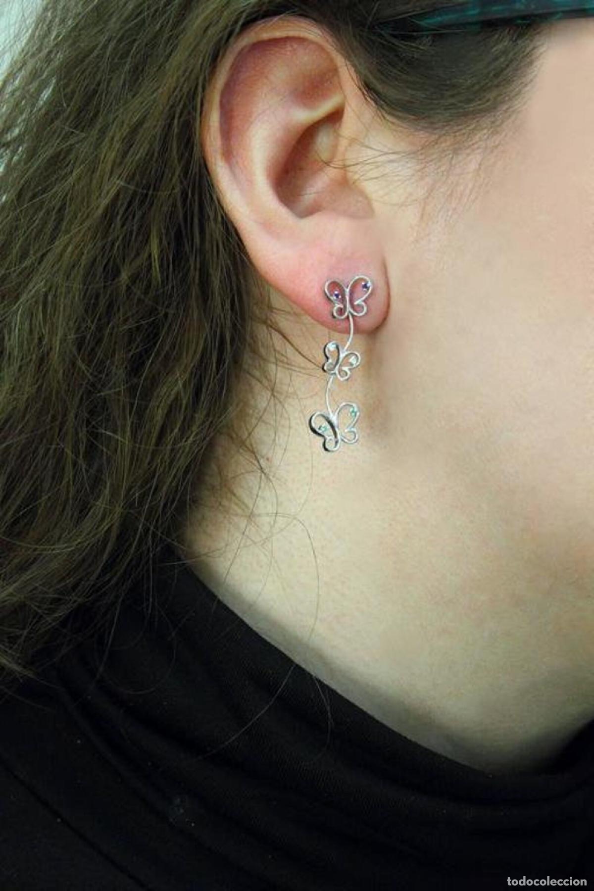 Joyeria: Pendientes de mariposa en oro blanco - Foto 3