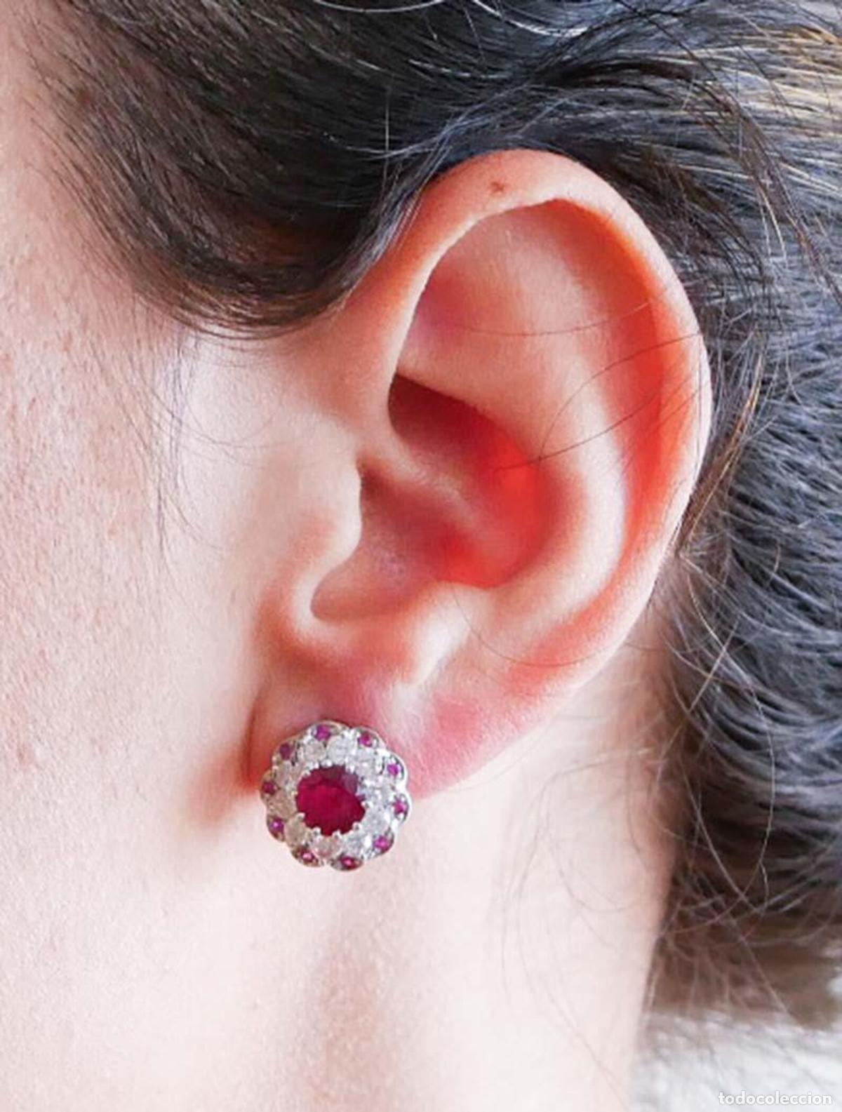 Joyeria: Pendientes de rub&iacute;es, diamantes y oro blanco - Foto 6