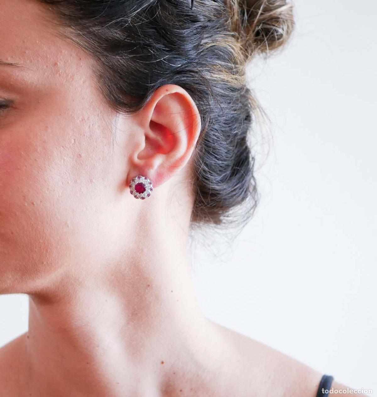 Joyeria: Pendientes de rub&iacute;es, diamantes y oro blanco - Foto 7