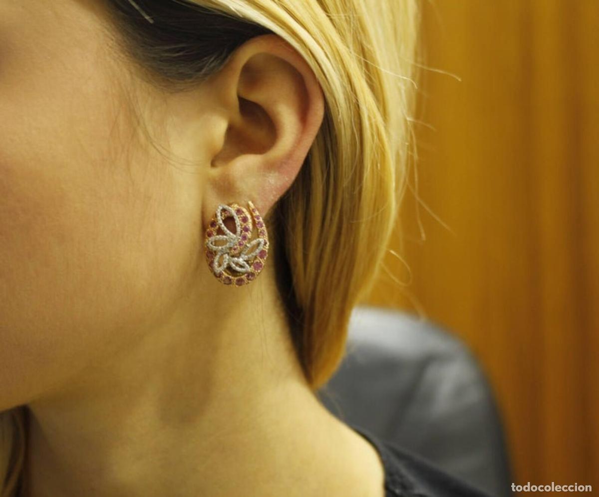 Joyeria: Pendientes Turmalinas Diamantes Oro Rosa - Foto 7