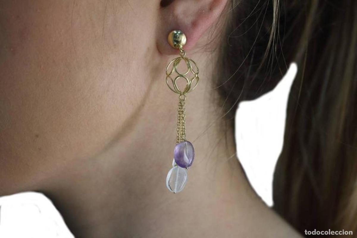 Joyeria: Pendientes colgantes con esferas de oro - Foto 7