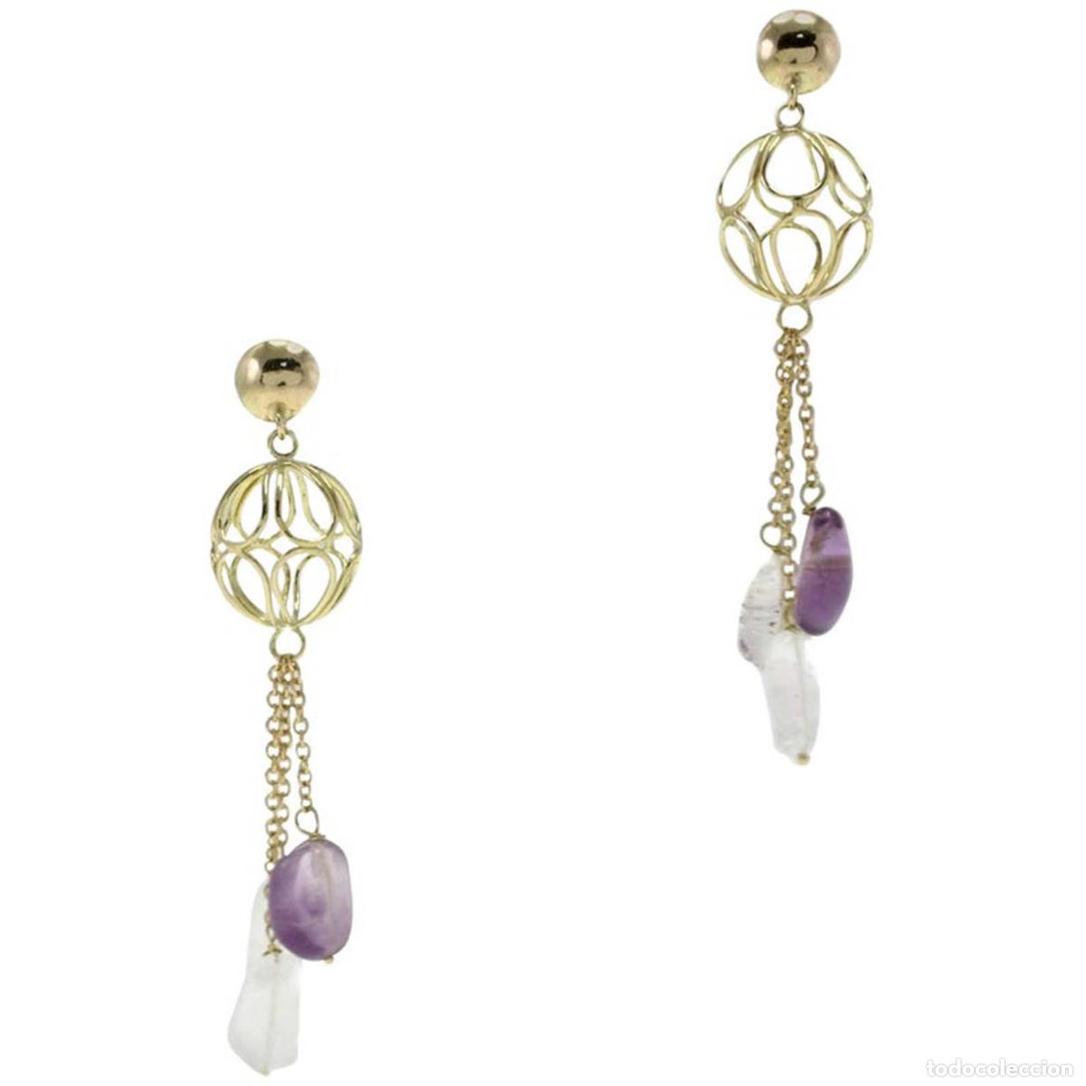 Joyeria: Pendientes colgantes con esferas de oro - Foto 1