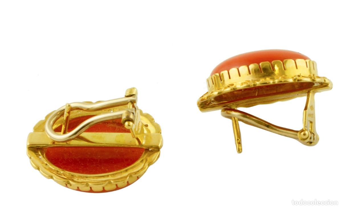 Joyeria: Pendientes de oro amarillo de 18 quilates y coral - Foto 7