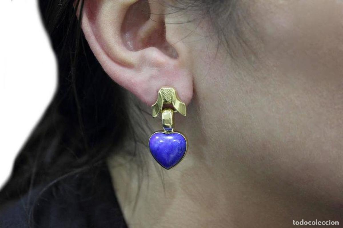 Joyeria: Pendientes de lapisl&aacute;zuli en oro de 18 quilates - Foto 8