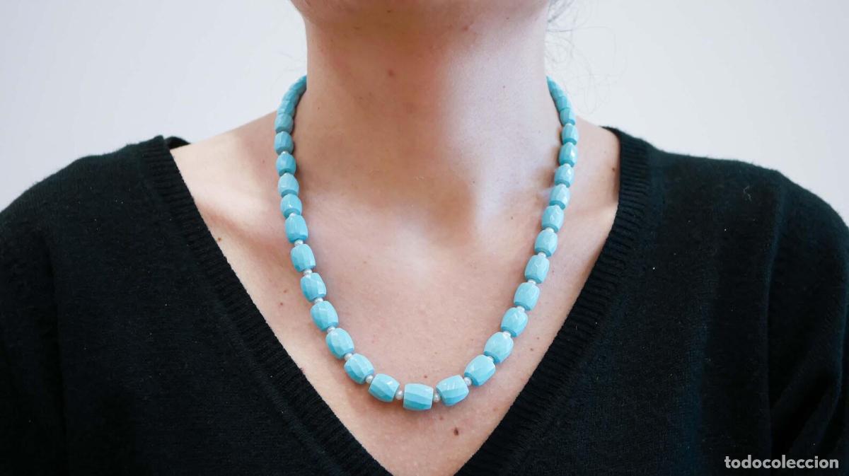 Joyeria: Collar de turquesa, perlas y oro amarillo de 18 quilates - Foto 5