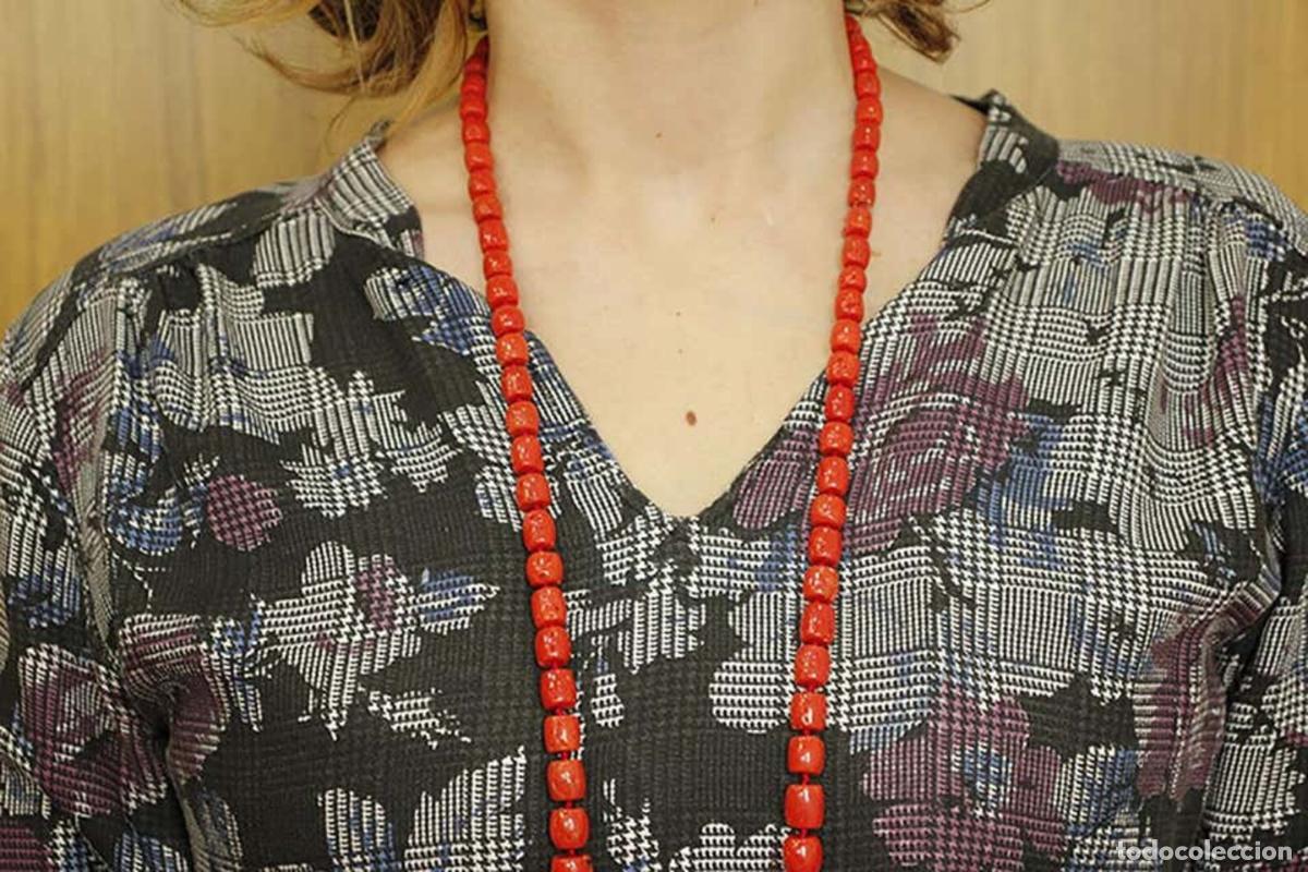 Joyeria: Collar largo de coral rojo de varias vueltas - Foto 7