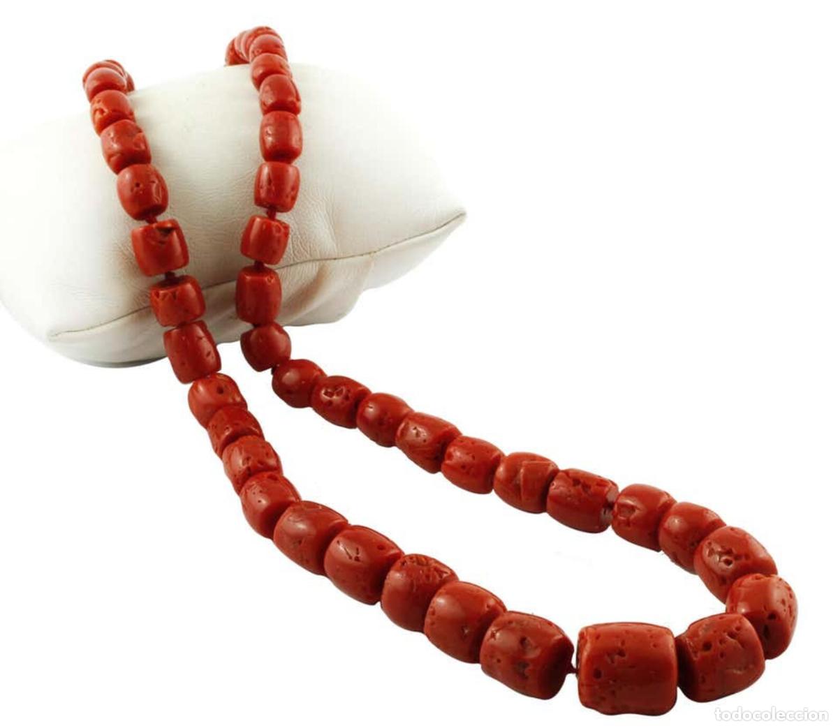 Joyeria: Collar largo de coral rojo de varias vueltas - Foto 8