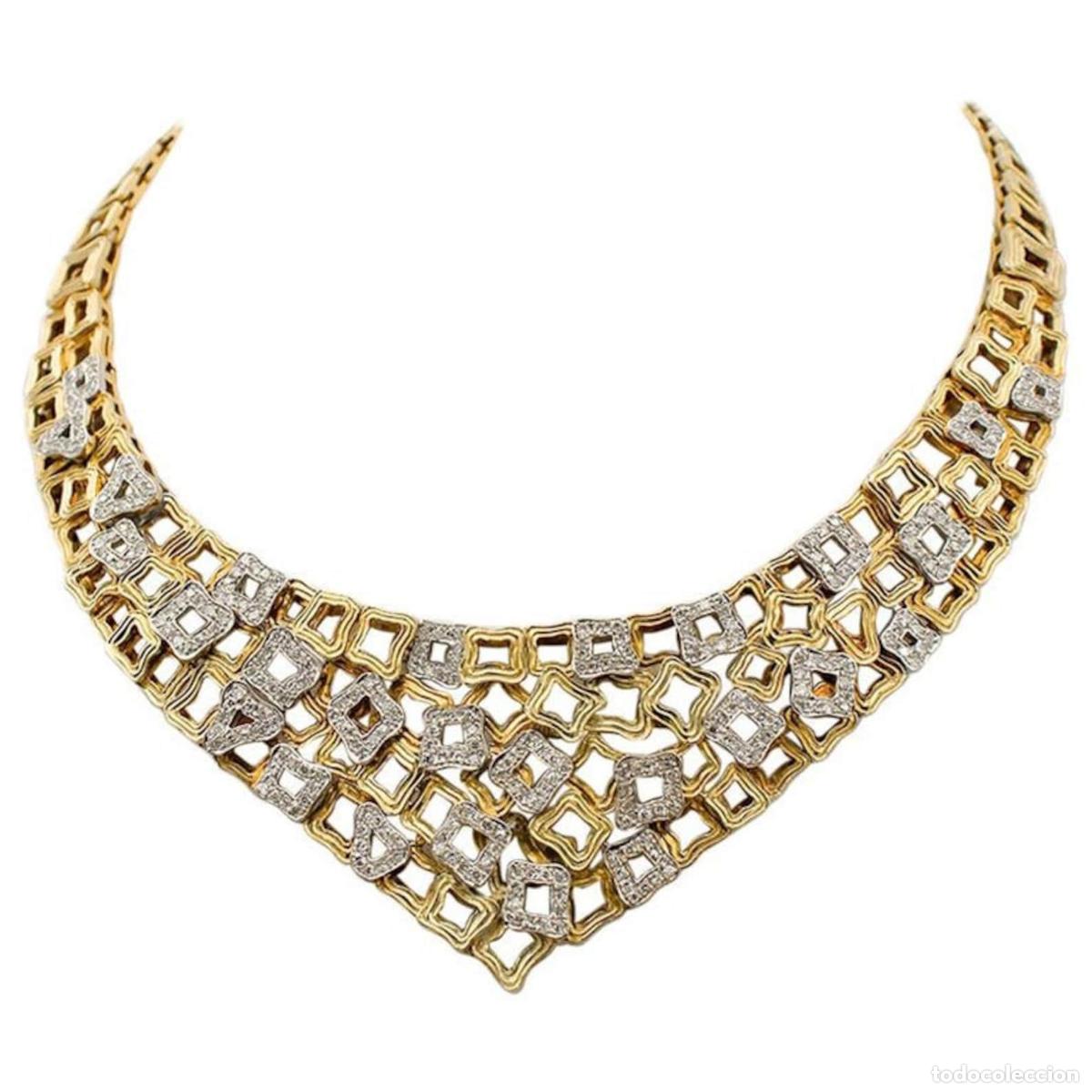 Joyeria: Collar de diamantes, oro blanco y amarillo - Foto 1