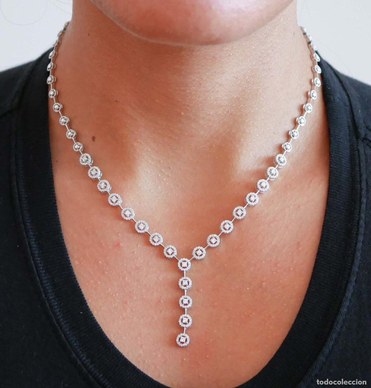 Joyeria: Collar de diamantes y oro blanco de 18 quilates - Foto 6