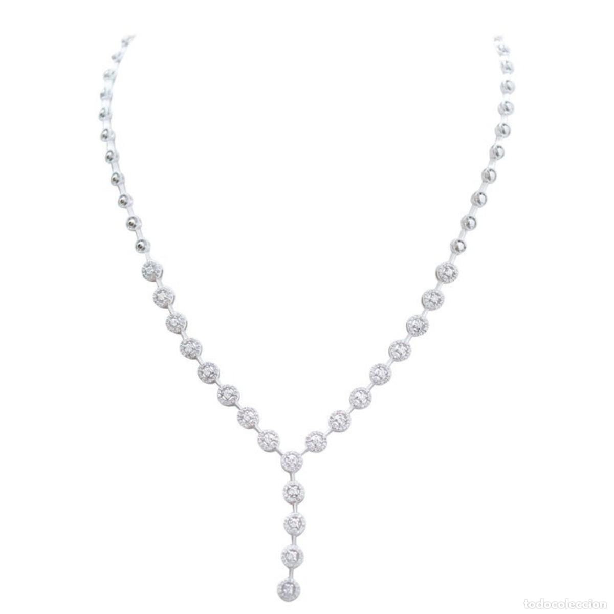 Joyeria: Collar de diamantes y oro blanco de 18 quilates - Foto 1