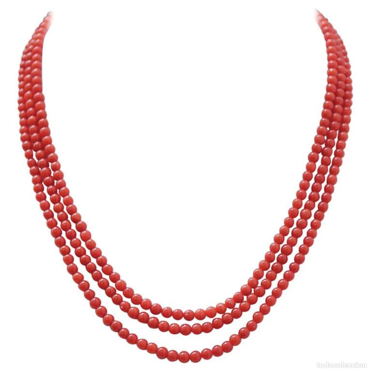 Joyeria: Collar de coral y oro amarillo de 18 quilates - Foto 1