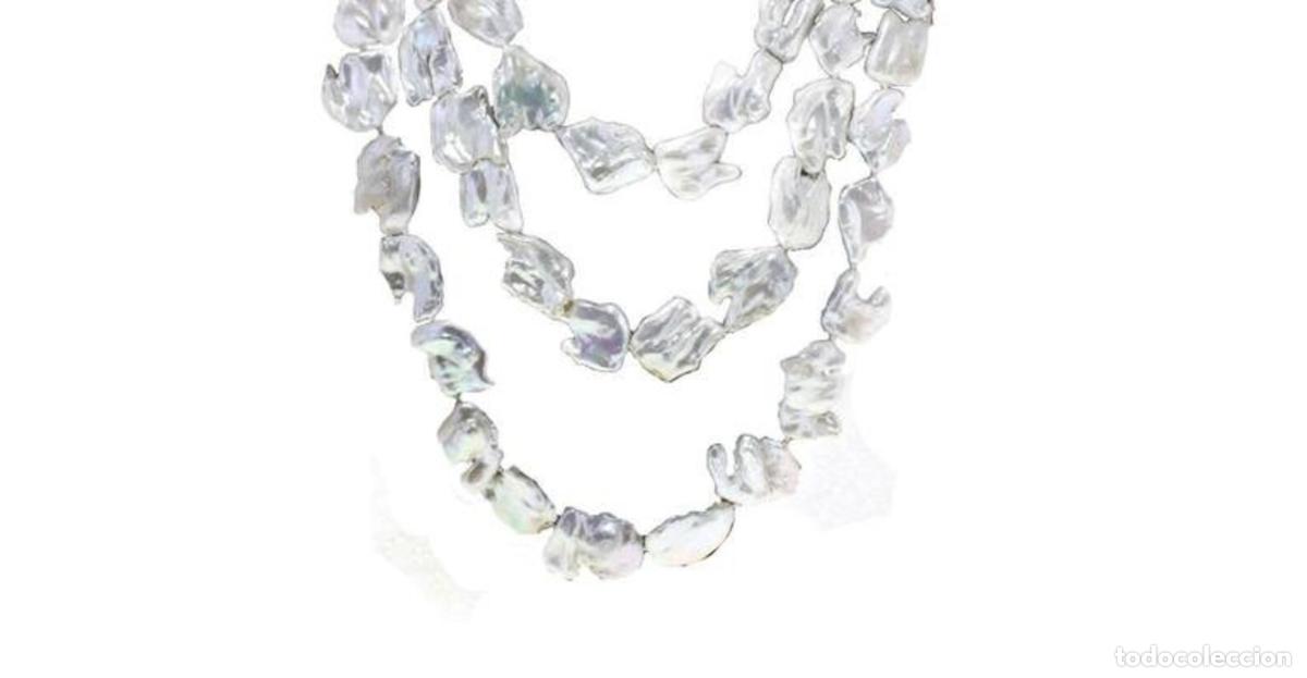 Joyeria: Collar de plata y oro con topacio esmeralda, granate, perla y perla - Foto 6