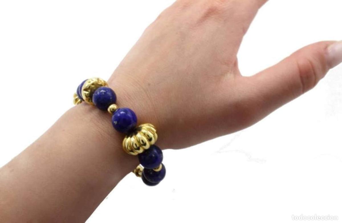 Joyeria: Pulsera de eslabones de oro y lapisl&aacute;zuli - Foto 7