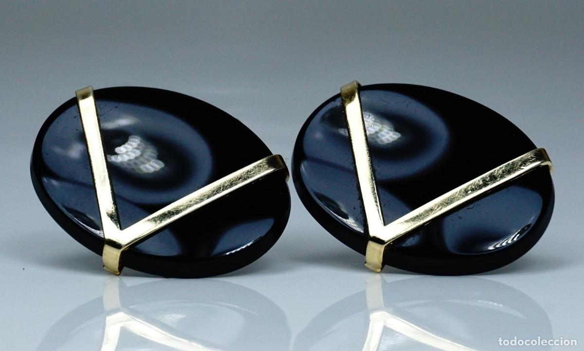 Joyeria: Pendientes vintage de &oacute;nix en oro - Foto 6