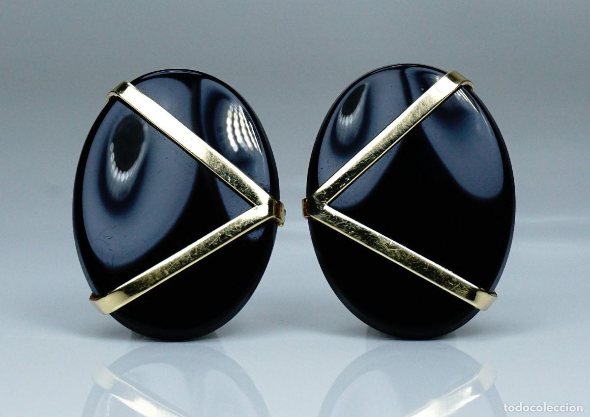 Joyeria: Pendientes vintage de &oacute;nix en oro - Foto 1