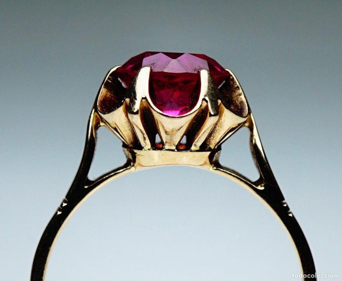 Joyeria: Anillo de compromiso vintage con rub&iacute; en oro rosa - Foto 10