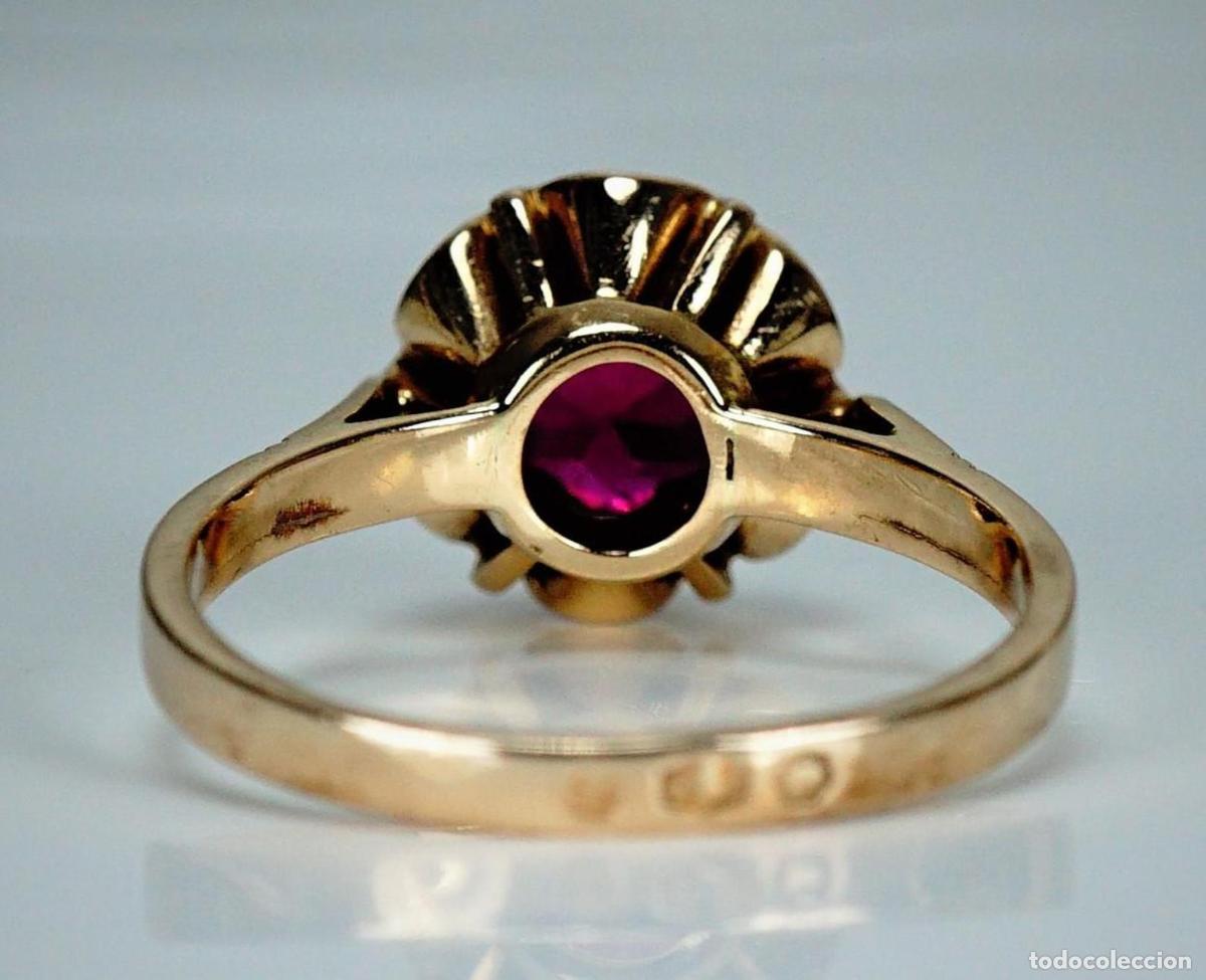 Joyeria: Anillo de compromiso vintage con rub&iacute; en oro rosa - Foto 11