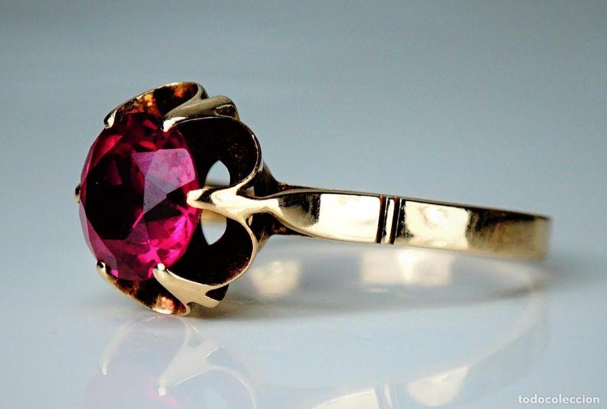 Joyeria: Anillo de compromiso vintage con rub&iacute; en oro rosa - Foto 12