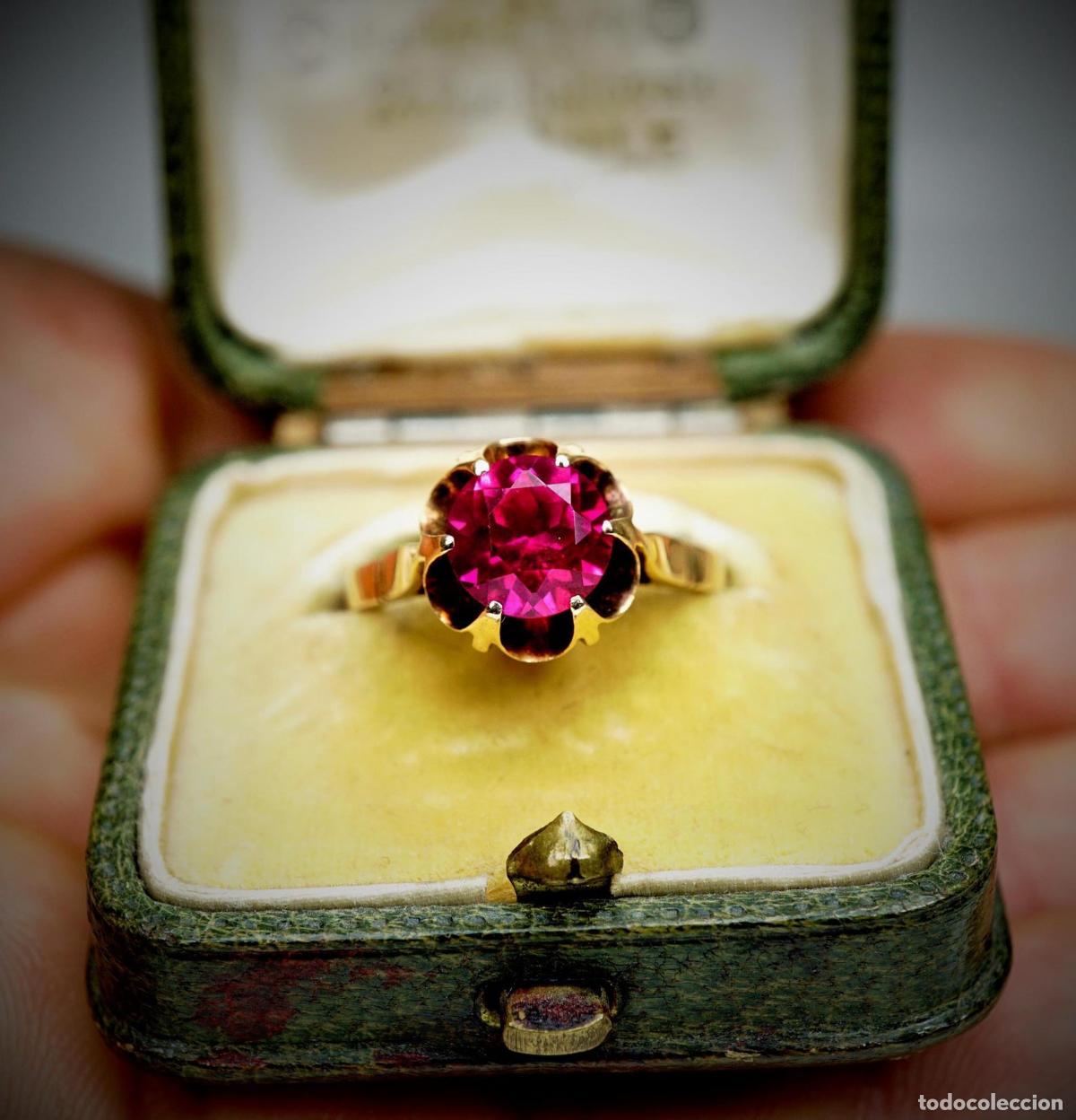Joyeria: Anillo de compromiso vintage con rub&iacute; en oro rosa - Foto 17