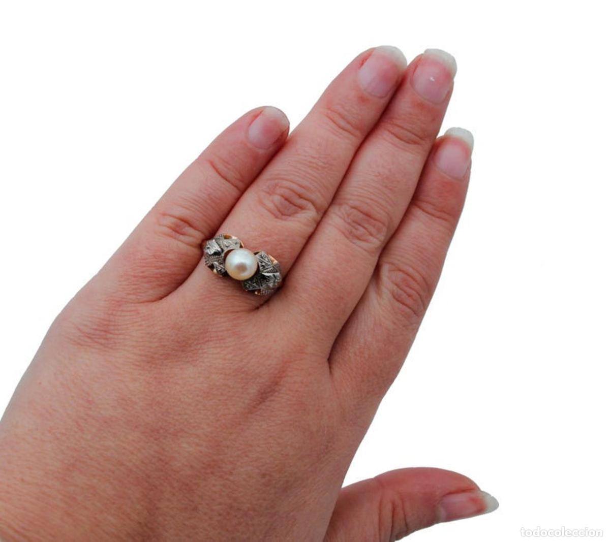 Joyeria: Anillo de perla, oro blanco y rosa - Foto 9