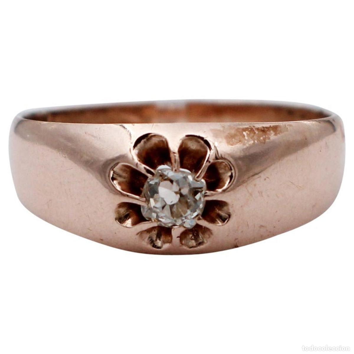 Joyeria: Anillo de oro rosa y diamantes - Foto 1