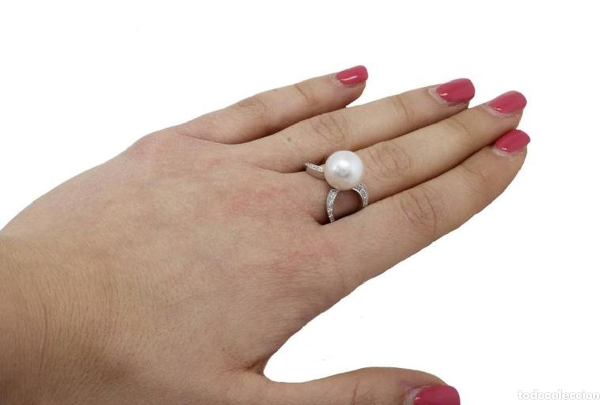 Joyeria: Anillo de diamantes blancos con perlas de Australia del Sur - Foto 10