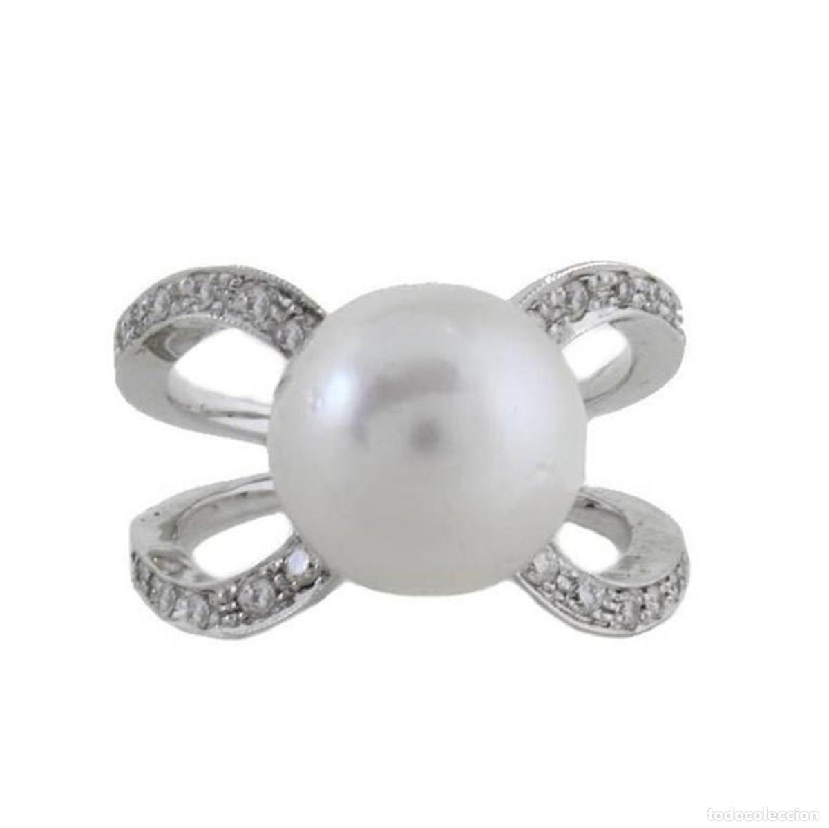 Joyeria: Anillo de diamantes blancos con perlas de Australia del Sur - Foto 1