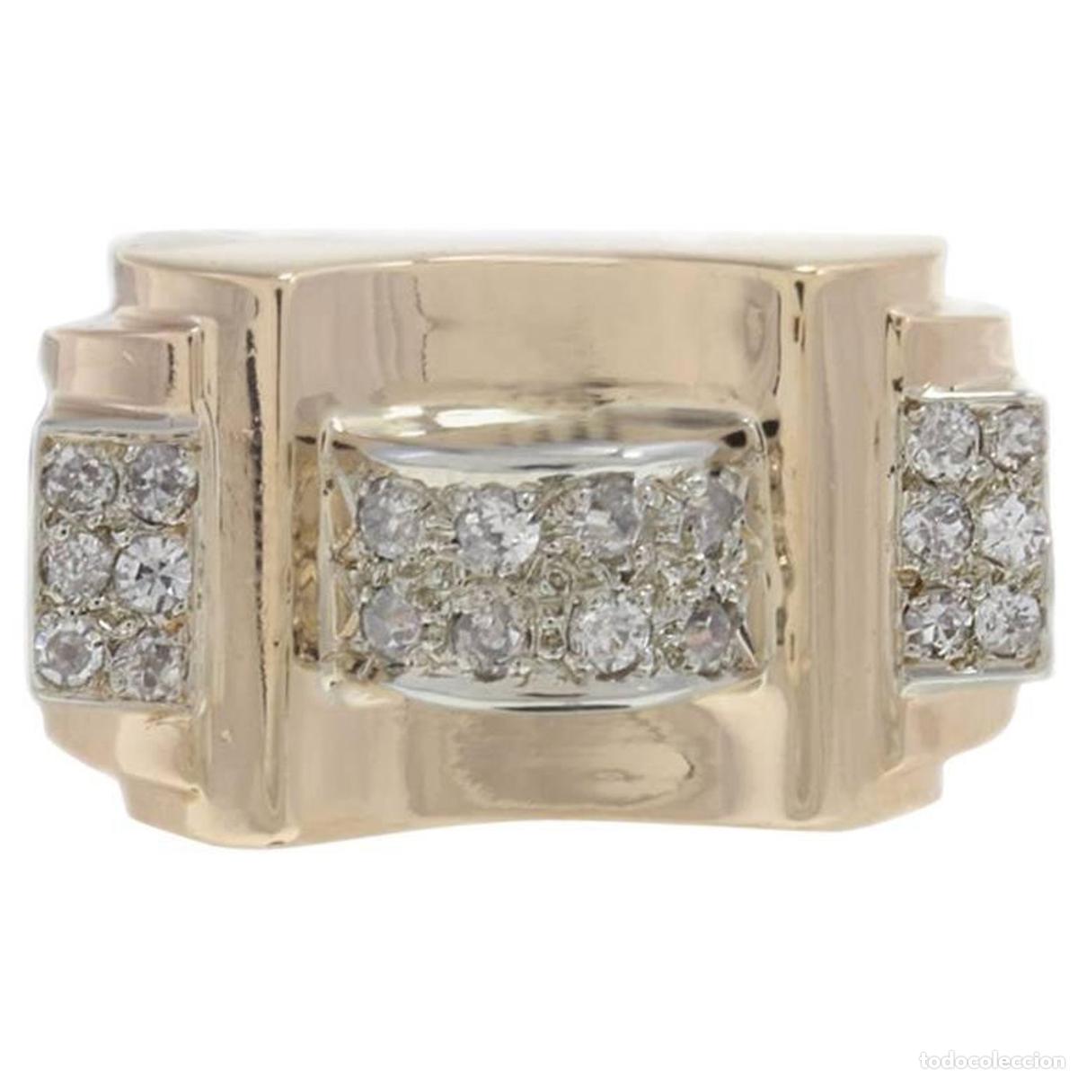 Joyeria: Anillo de moda de oro amarillo con diamantes hecho a mano - Foto 1